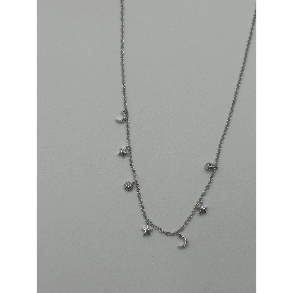Kendra Scott Nikki Strand Necklace Silver Star and Moon Charms Small NWT